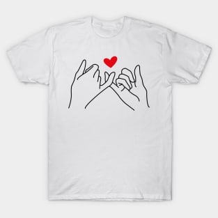 Continuous Line Drawing Pinkie Promise T-Shirt